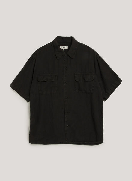 Black Wray Short Sleeve Linen Shirt – MANIFESTO