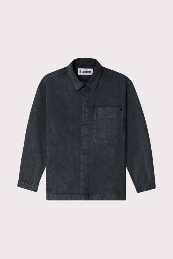 Black Wrinkled Canvas Picture Shirt