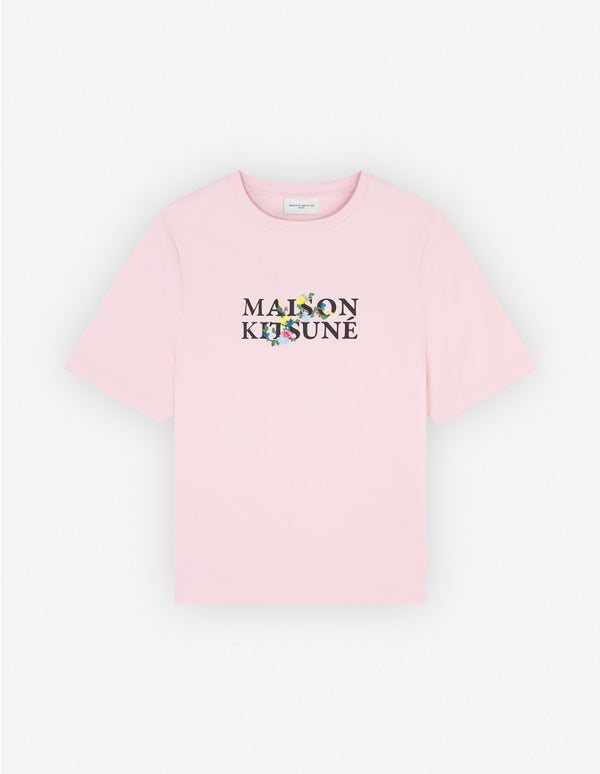 W Pale Pink Maison Kitsune Flower Comfort Tshirt