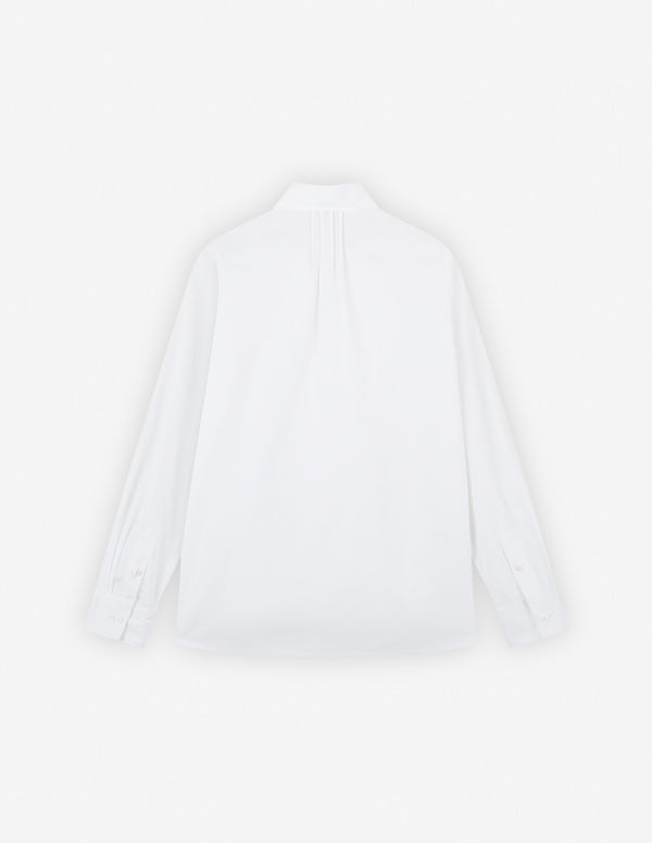 White Scarf LS Gathering Details Blouse