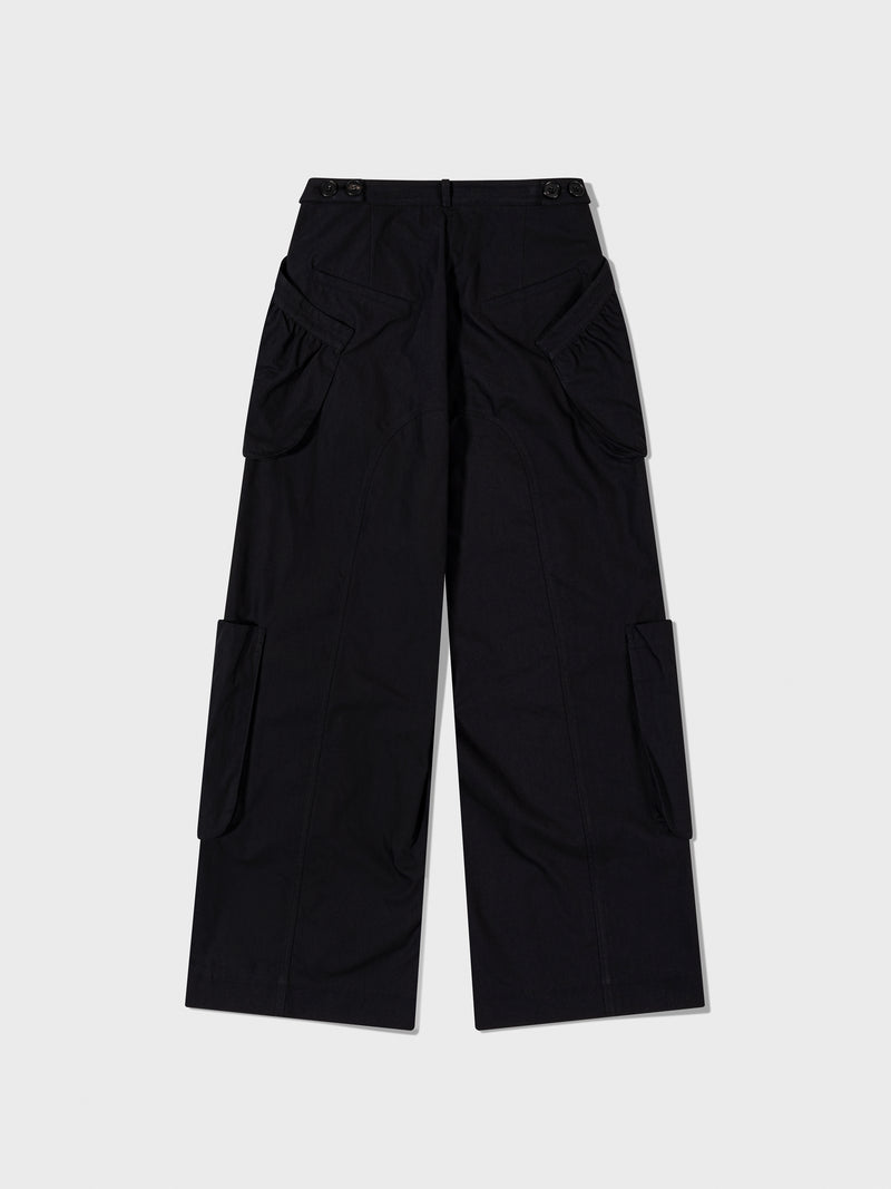 Black Bubble Pocket Pants