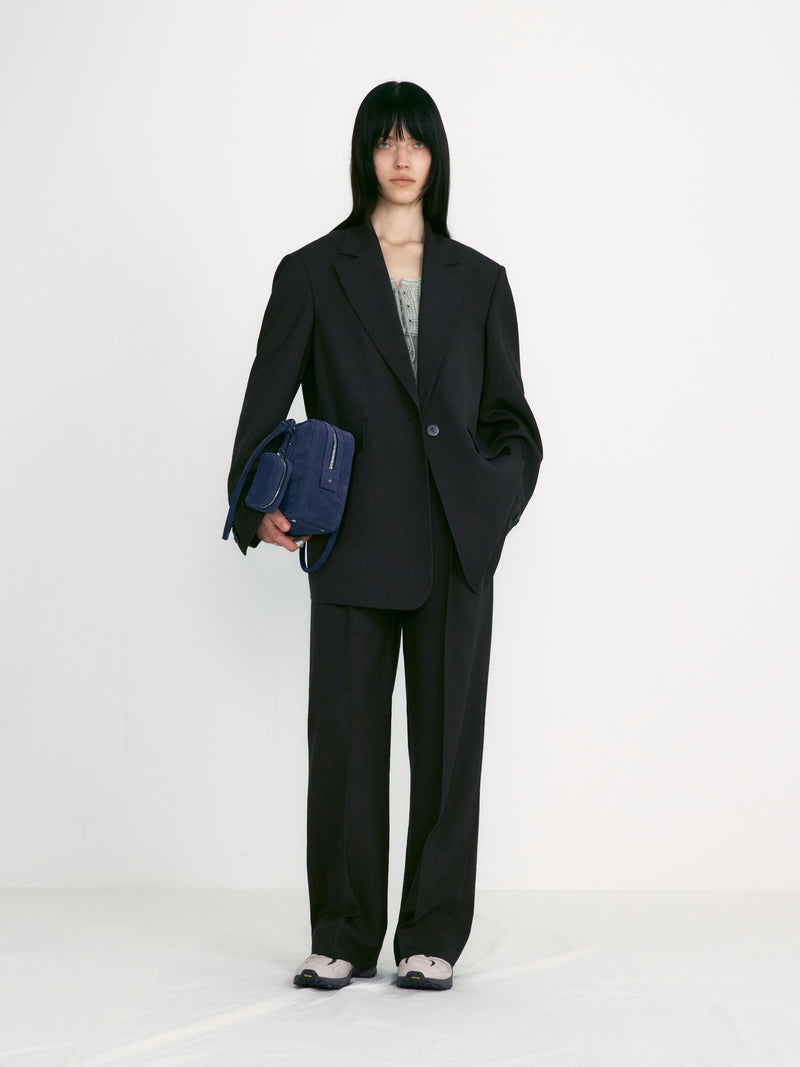 Melange Brown Belted Point Pants