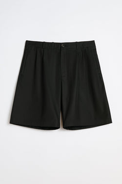 Black Twill Ponte Shorts