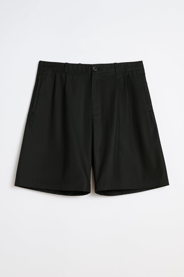 Black Twill Ponte Shorts