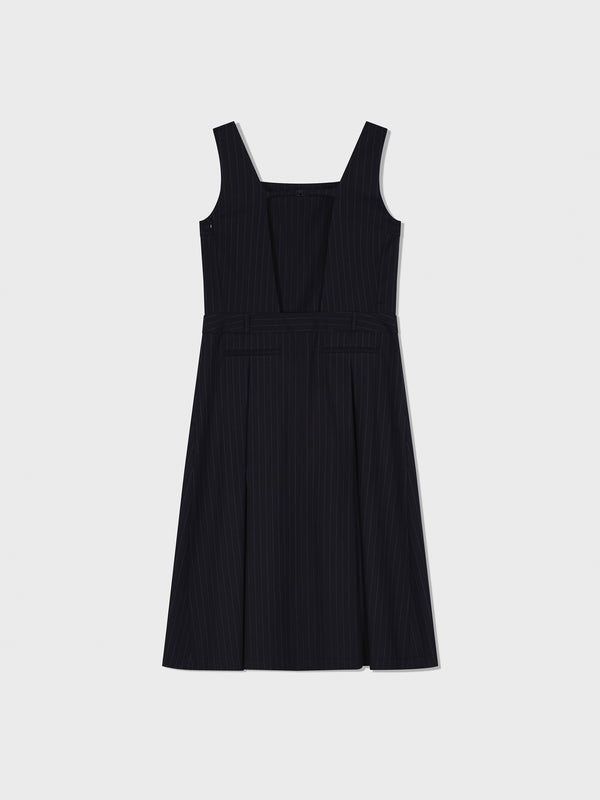 Black Inverted Pleat Dress