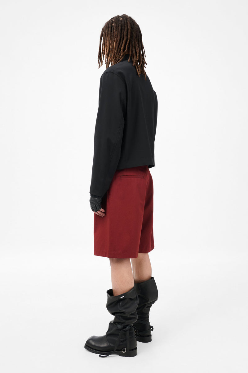 Black Worsted Wool Mini Jacket