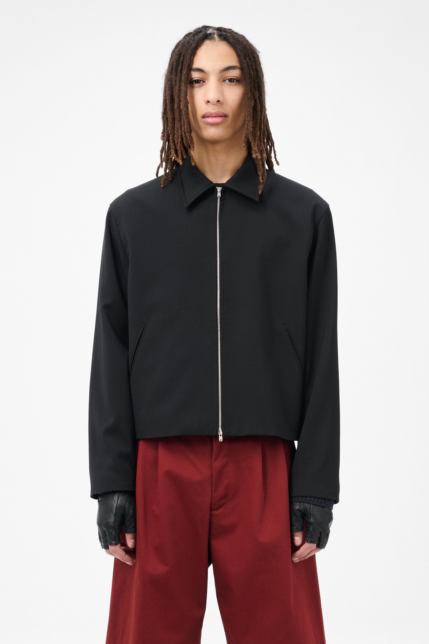 Black Worsted Wool Mini Jacket – MANIFESTO