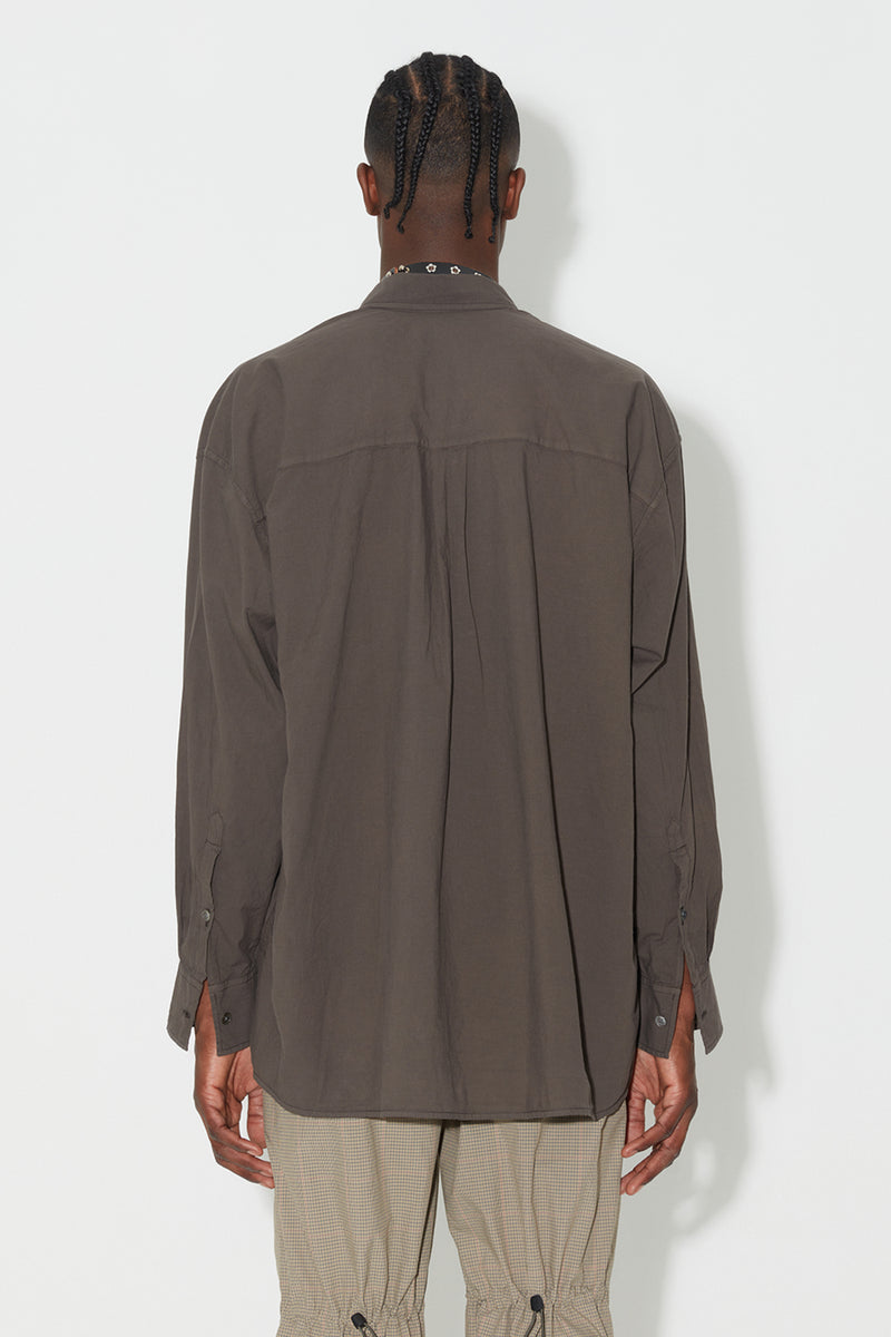Faded Brown Cotton Voile Borrowed BD Shirt