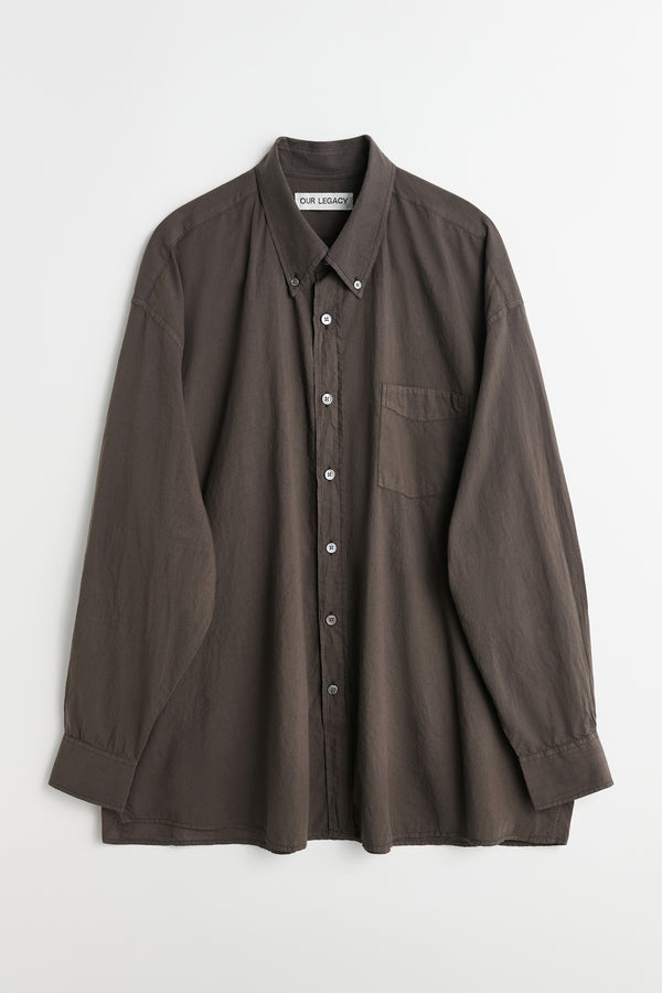Faded Brown Cotton Voile Borrowed BD Shirt