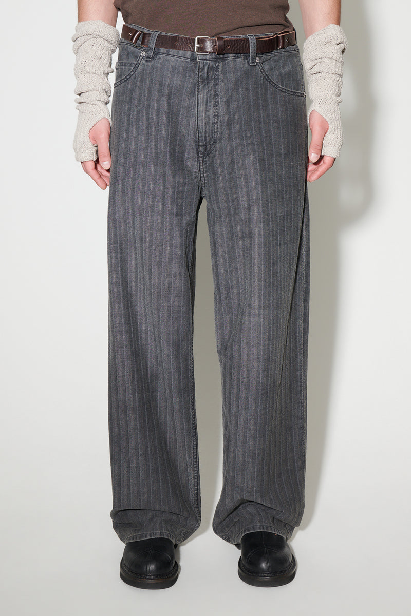 Washed Grey Torino Stripe Vast Cut Pants