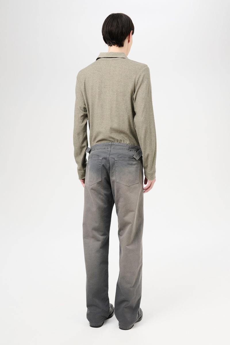 French Sun Faded Herringbone Trucker Trouser