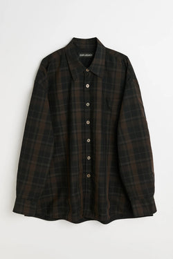 Black Sheer Shadow Check Borrowed Shirt