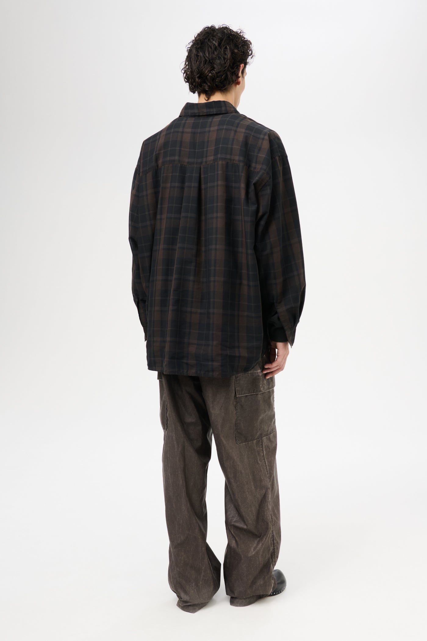 Black Sheer Shadow Check Borrowed Shirt – MANIFESTO