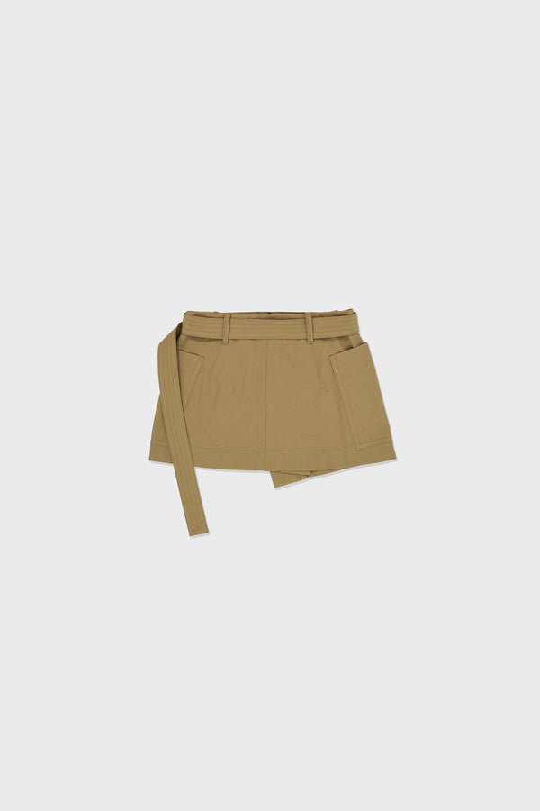 Beige Pocket Mini Skirt