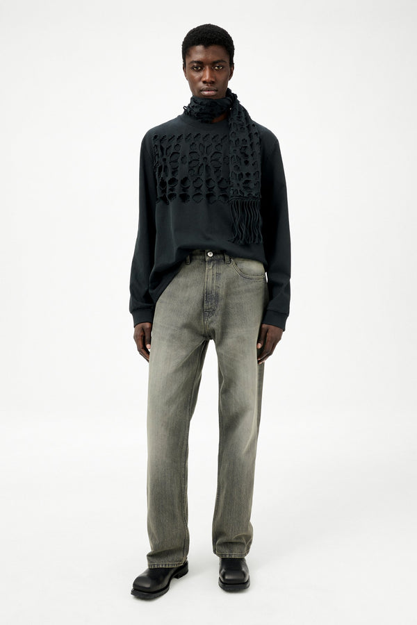 Ash Dust Chain Twill Third Cut Denim