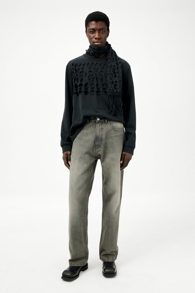 Ash Dust Chain Twill Third Cut Denim