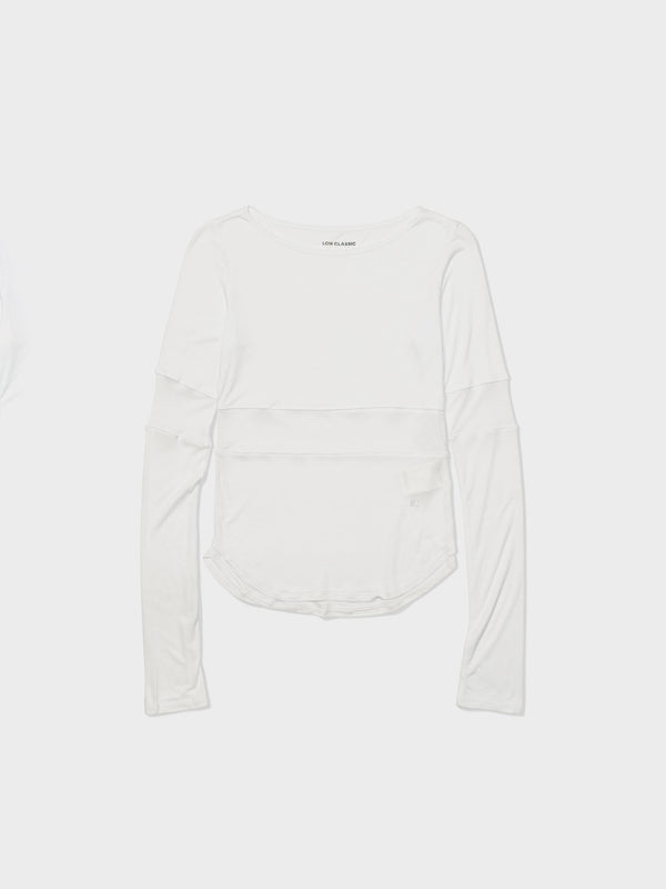 White Corset Point Sleeve Top