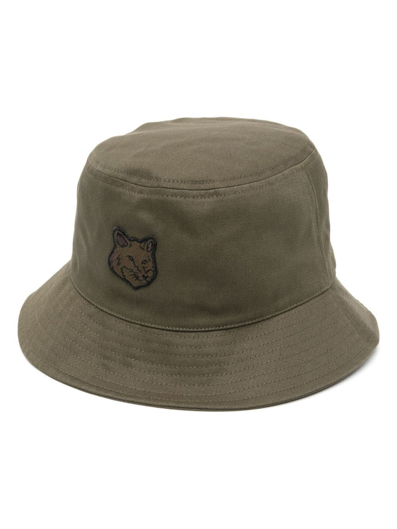 Khaki Bold Fox Head Bucket Hat