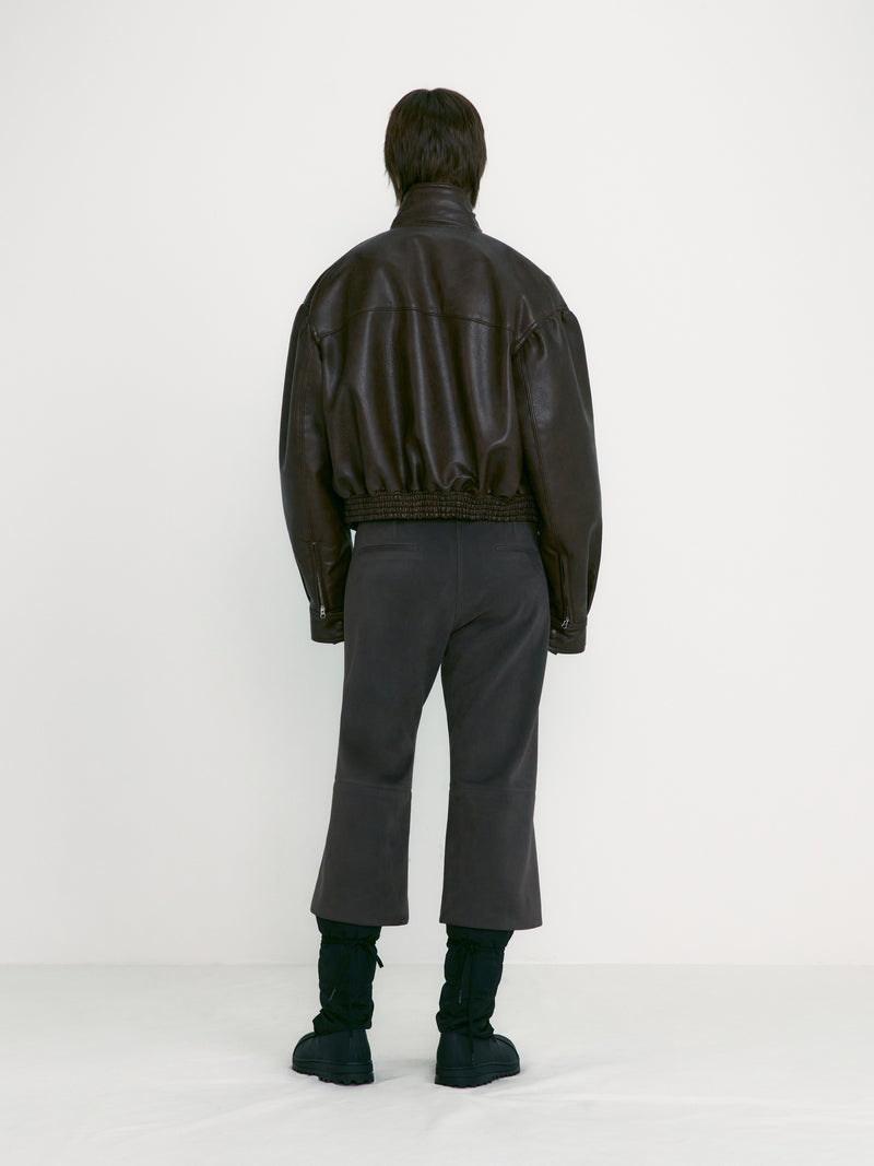 Brown Leather Short Jacket