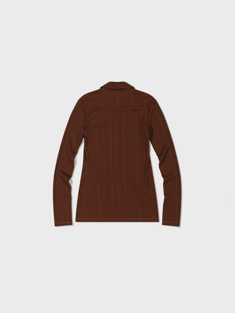 Brown New Jersey Pocket Shirt