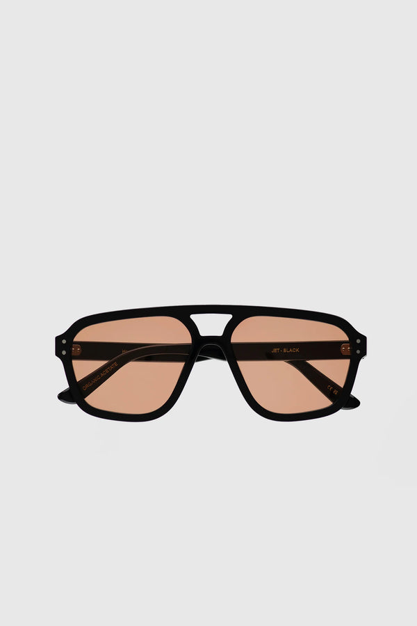 Jet Black- Orange Solid Lens