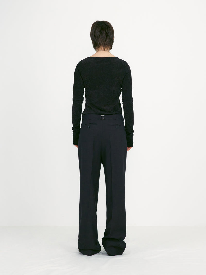 Melange Brown Belted Point Pants