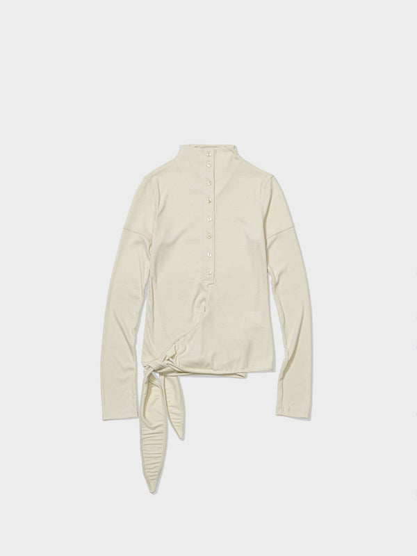 Cream Button Up Wrap Tshirt