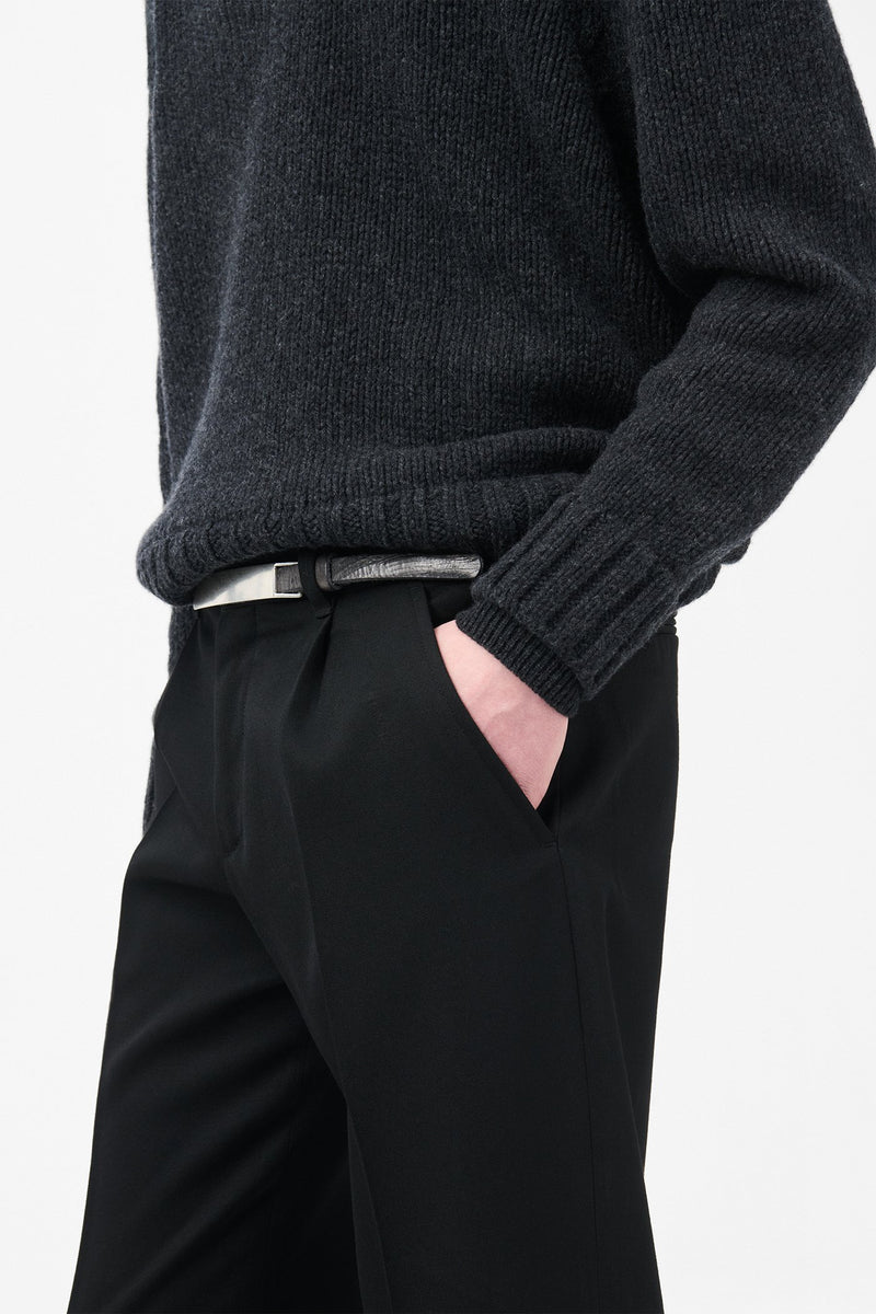 Black Gabardine Slack Trouser
