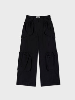 Black Bubble Pocket Pants