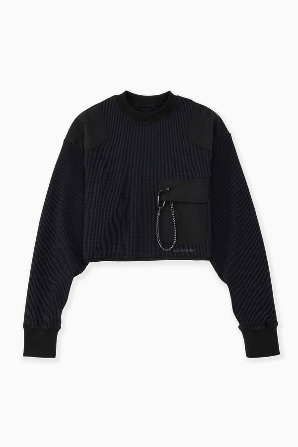 W Black PE Waffle Short Length Tshirt