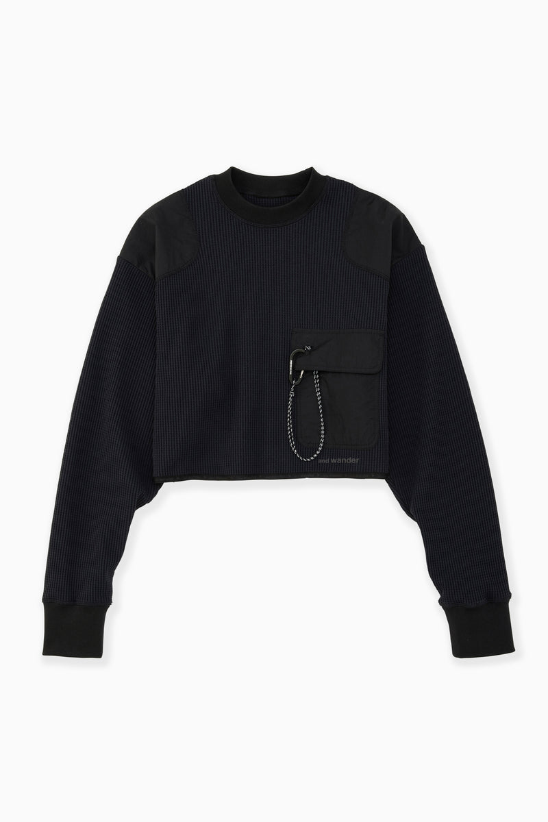 W Black PE Waffle Short Length Tshirt