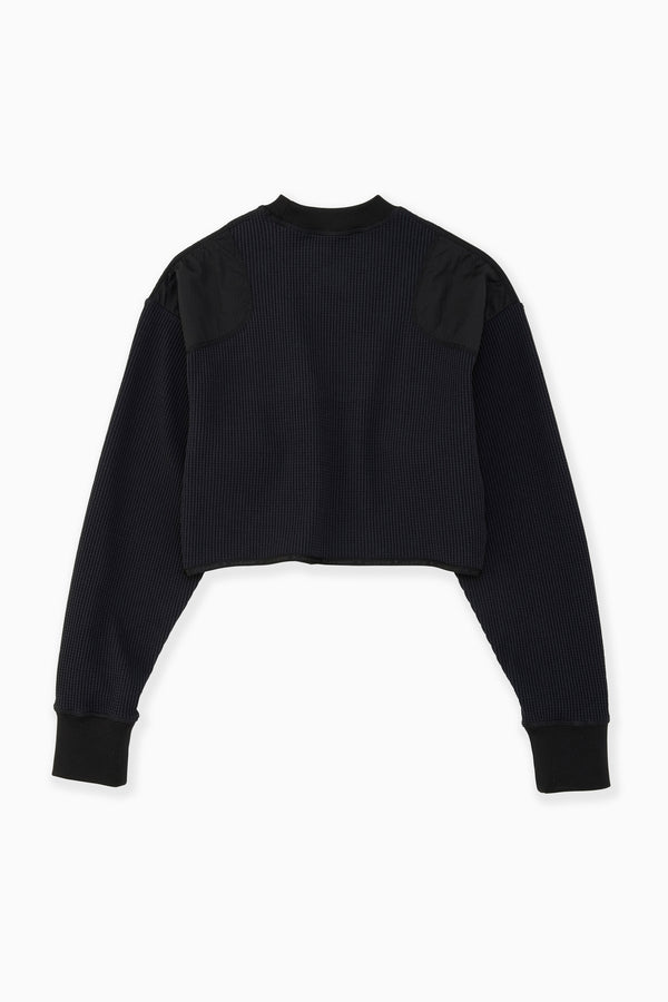 W Black PE Waffle Short Length Tshirt