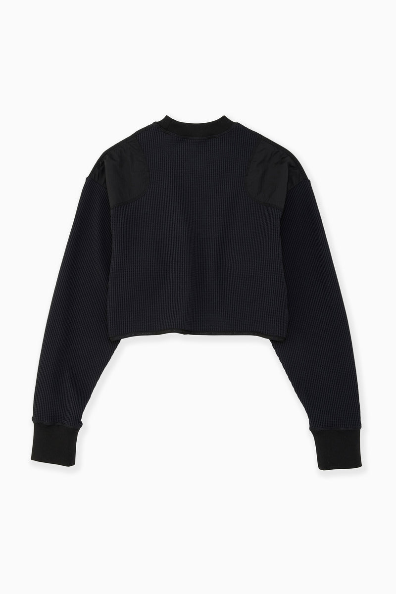 W Black PE Waffle Short Length Tshirt