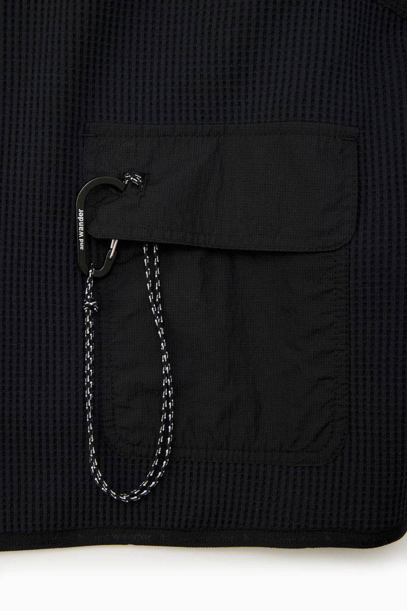 W Black PE Waffle Short Length Tshirt