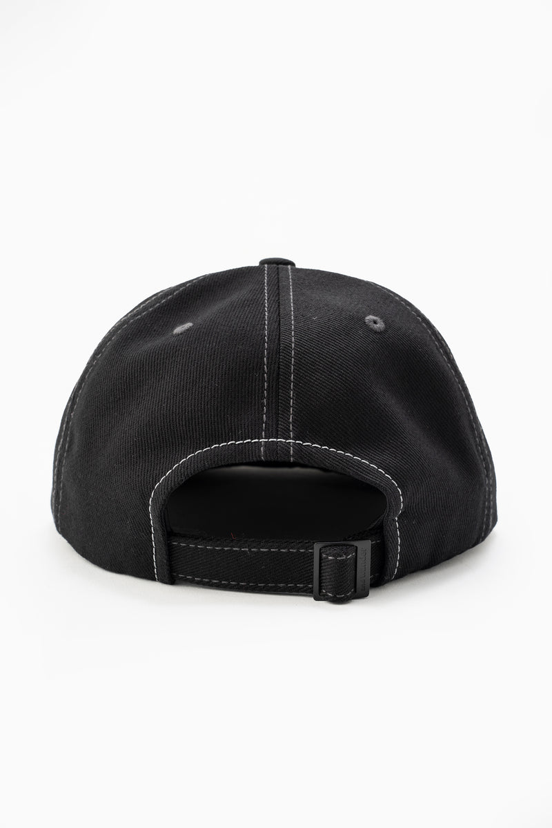 Black Logo Cotton Twill Cap