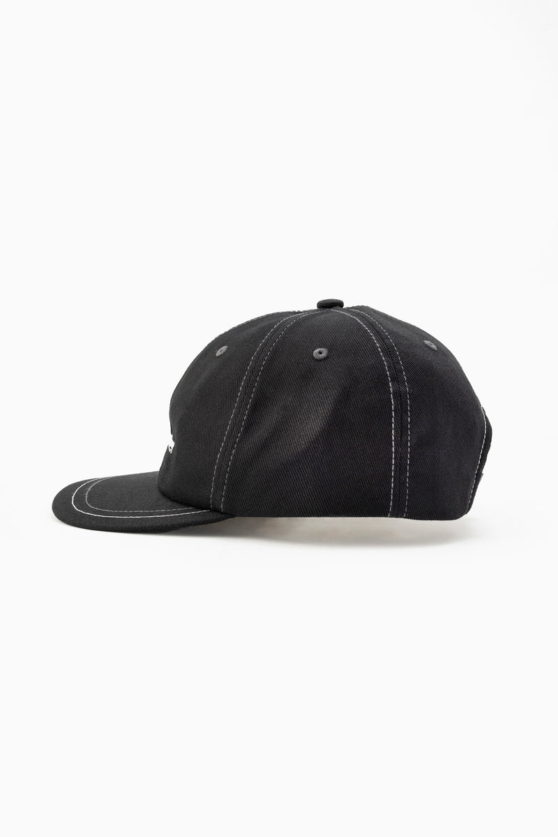 Black Logo Cotton Twill Cap