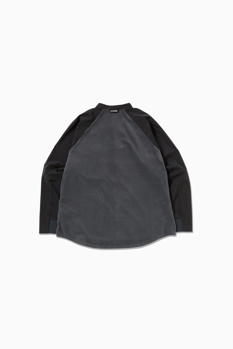 Charcoal Fleece Base Band Collar Shirt