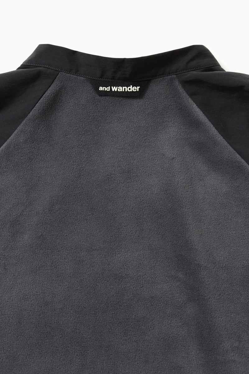 Charcoal Fleece Base Band Collar Shirt