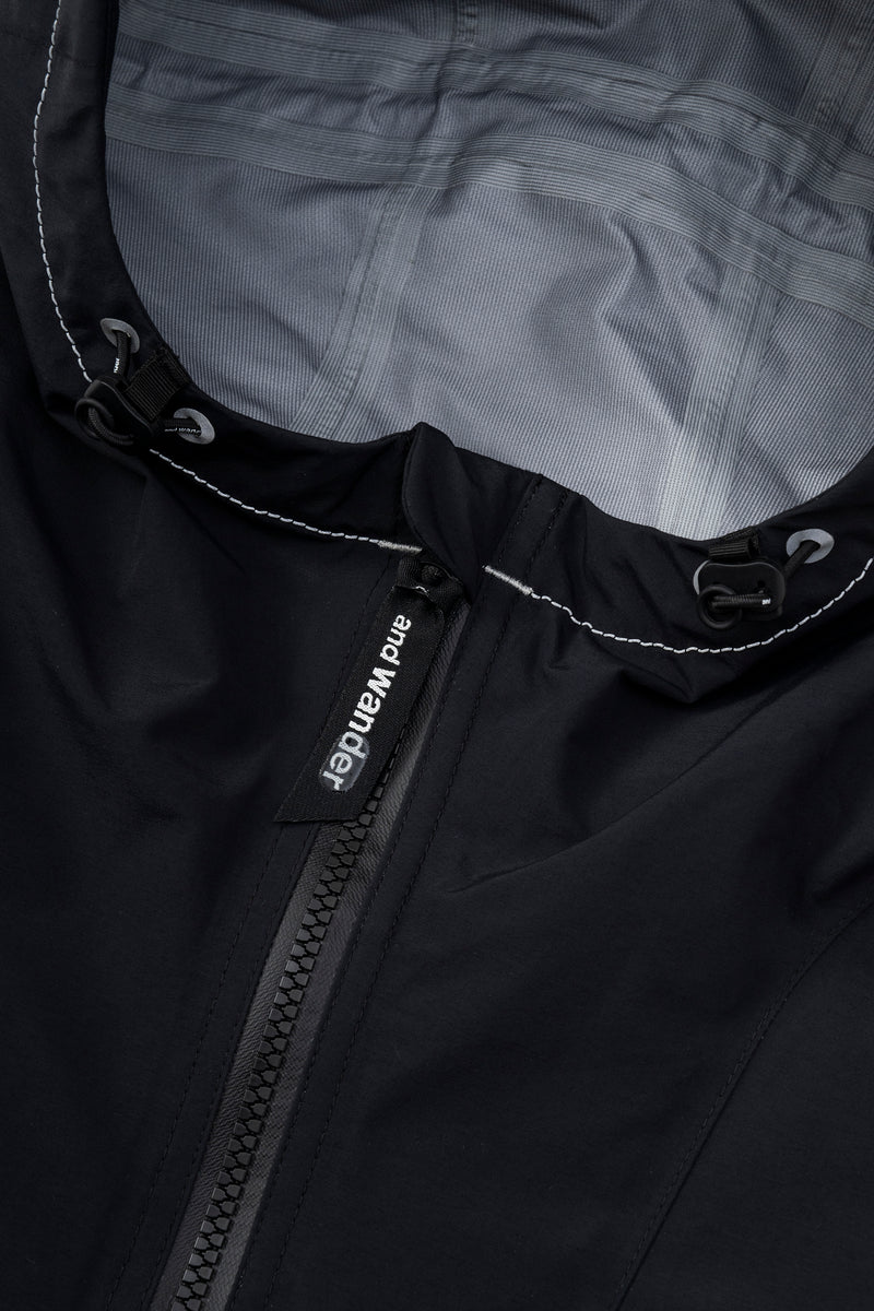 Black Loose Fitting Rain Jacket