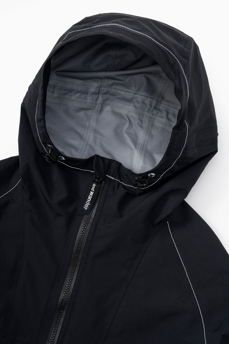 Black Loose Fitting Rain Jacket