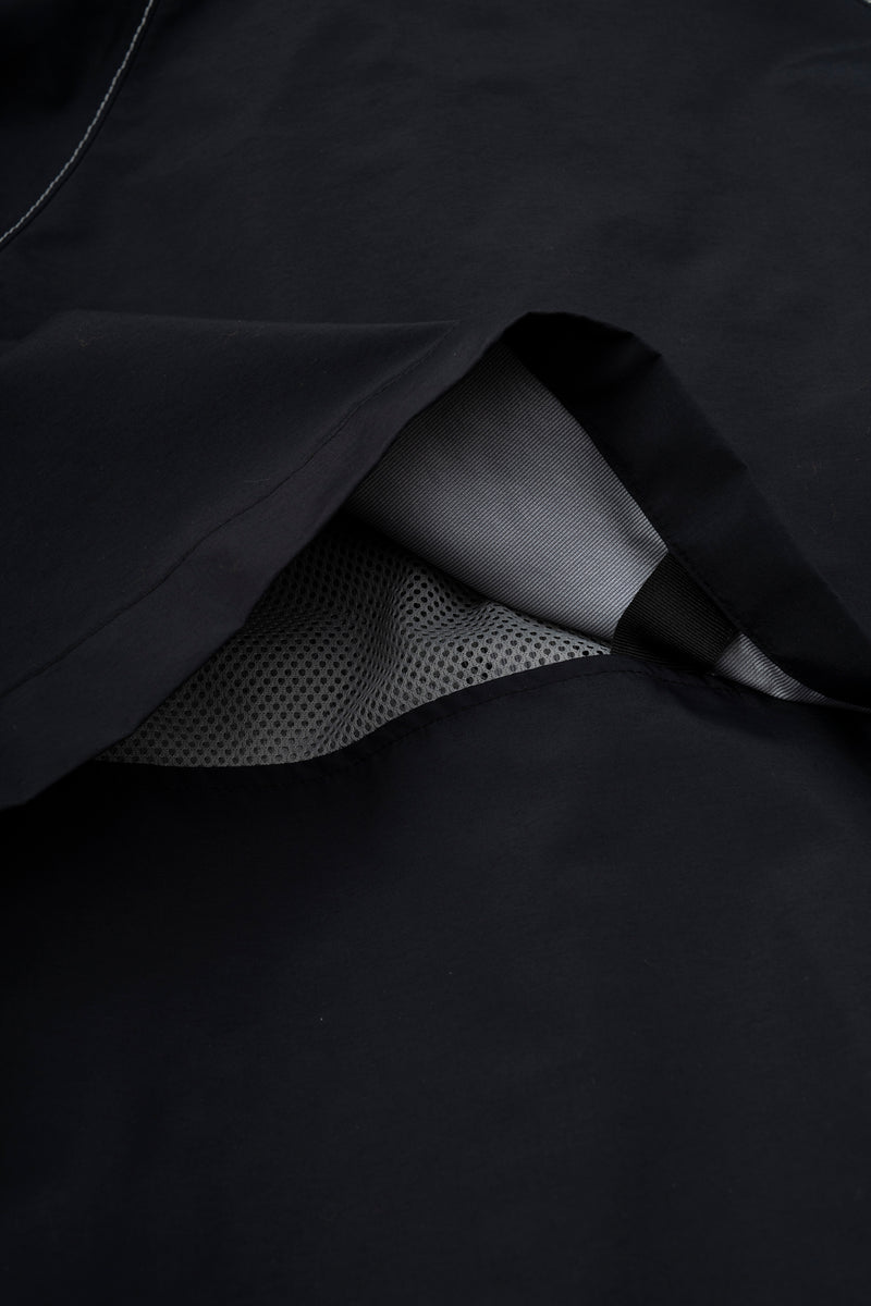 Black Loose Fitting Rain Jacket