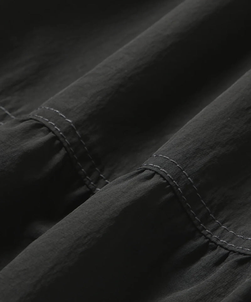 Charcoal Crinkled Nylon Skirt