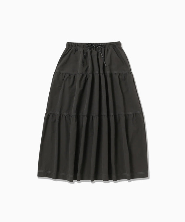 Charcoal Crinkled Nylon Skirt