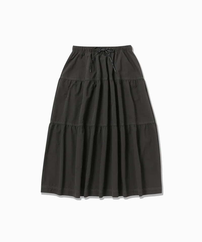 Charcoal Crinkled Nylon Skirt