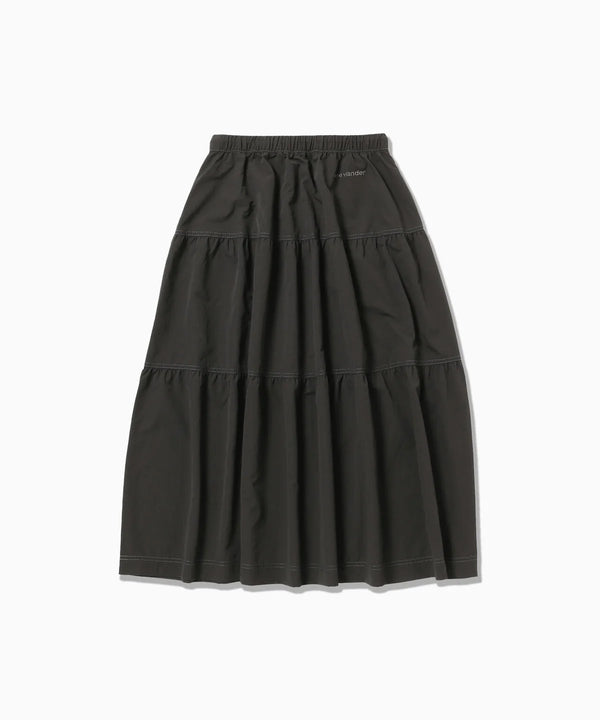 Charcoal Crinkled Nylon Skirt