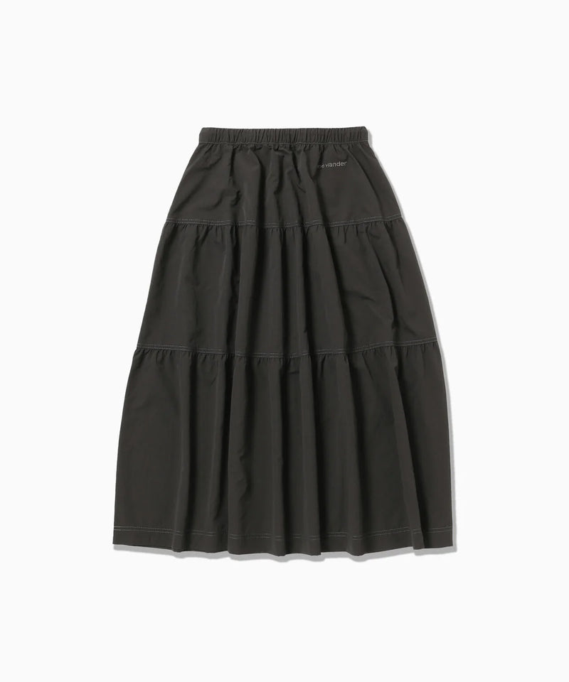 Charcoal Crinkled Nylon Skirt