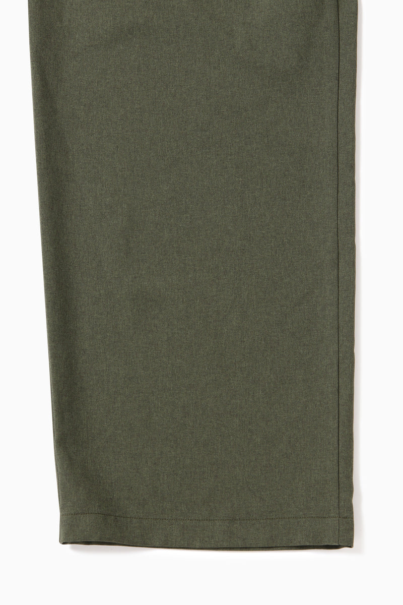 M Dark Green PE Melange Twill Wide Pants