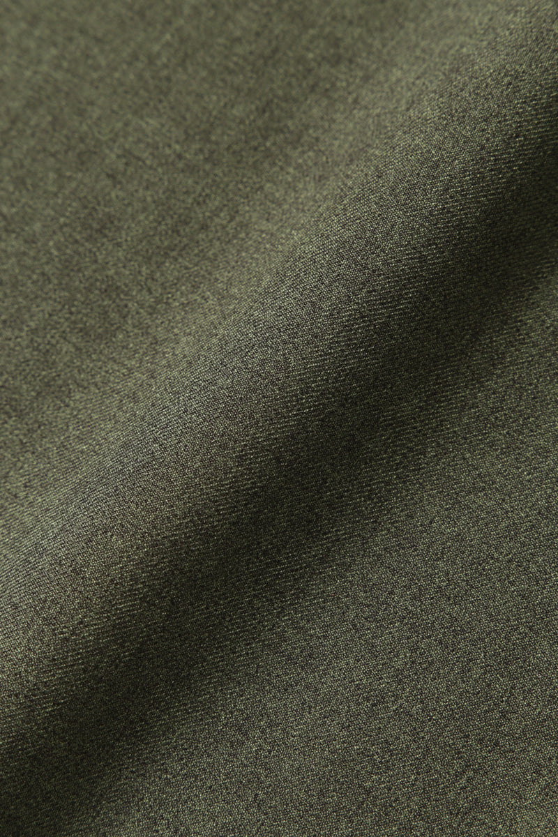 M Dark Green PE Melange Twill Wide Pants