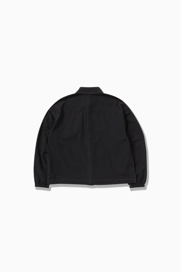 M Black Crinkled Nylon Shirt Jacket