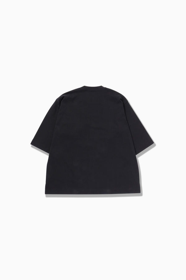 W Black Heavy Cotton Pocket Tshirt